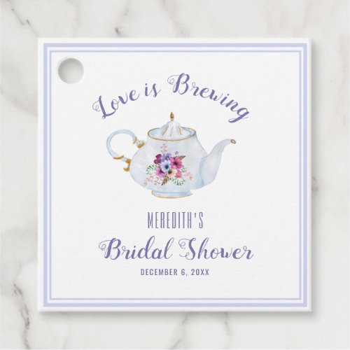 Love is Brewing Bridal Tea Party Favor Tags