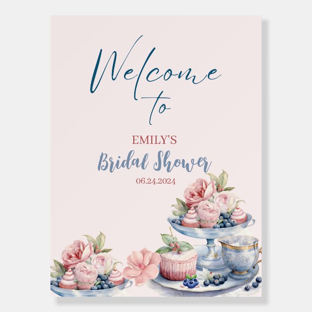 Love is brewing Bridal Tea party Welcome sign (Front)