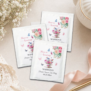 Love is Brewing Butterfly Bridal Shower Tea Party Bag Drink Mix