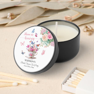 Love is Brewing Butterfly Bridal Shower Tea Party Mini Candle Favors