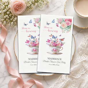 Love is Brewing Butterfly Bridal Shower Tea Party Paper Guest Towels