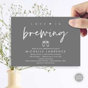 Love is brewing, Casual Beer Party Bridal Shower Invitation