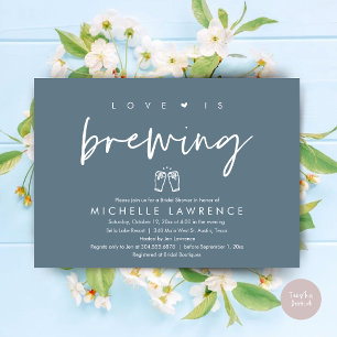 Love is brewing, Casual Beer Party Bridal Shower Invitation