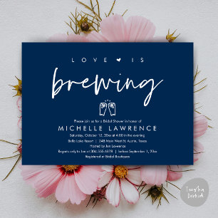 Love is brewing, Casual Beer Party Bridal Shower Invitation
