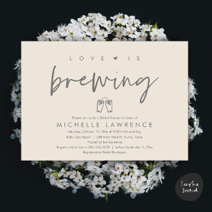 Love is brewing, Casual Beer Party Bridal Shower Invitation