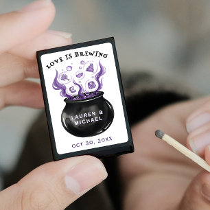 Love is Brewing Cauldron Halloween Bridal Shower Matchboxes