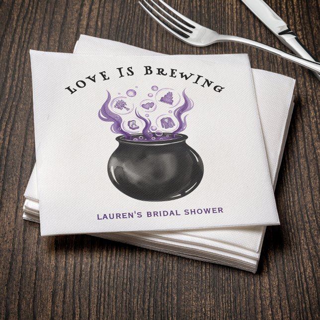 Love is Brewing Cauldron Halloween Bridal Shower Napkins (Love is Brewing Cauldron Halloween Bridal Shower Napkins
)