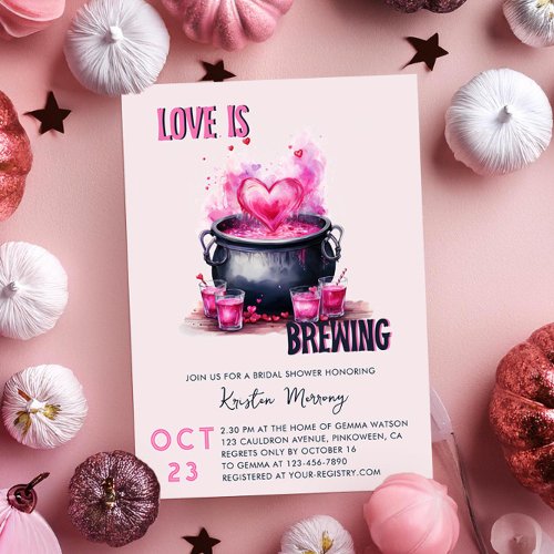 Love is Brewing Cauldron of Potion Bridal Shower Invitation