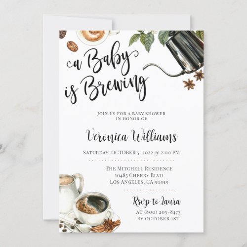 Love is Brewing Coffee Baby Shower Invitation