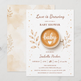 Love Is Brewing Coffee Baby Shower Invitation