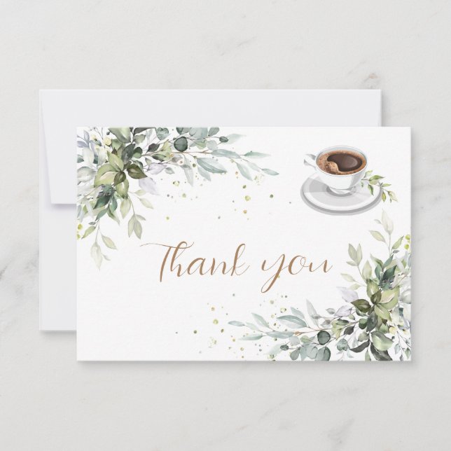 Love is brewing Coffee Bar Party Thank You Card (Front)