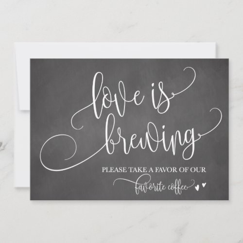 Love Is Brewing Coffee Bar Wedding Sign