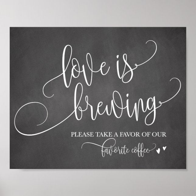 Love Is Brewing Coffee Bar Wedding Sign (Front)