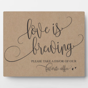 Love Is Brewing Coffee Bar Wedding Sign Plaque