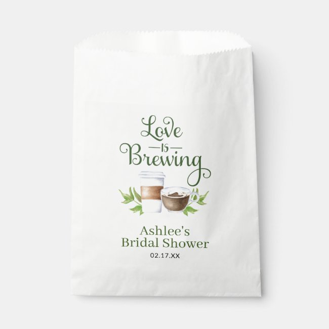 Love is Brewing Coffee Bean Treat Favor Favor Bag
