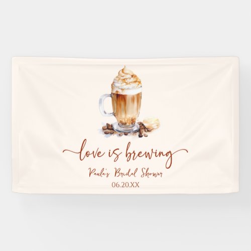 Love Is Brewing Coffee Beans Bridal Shower Banner
