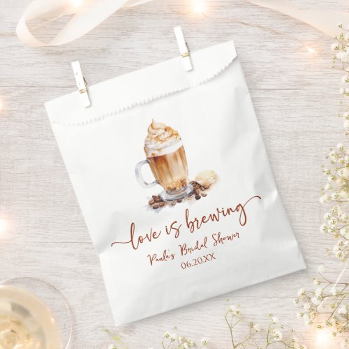 Love Is Brewing Coffee Beans Bridal Shower Favor Bag