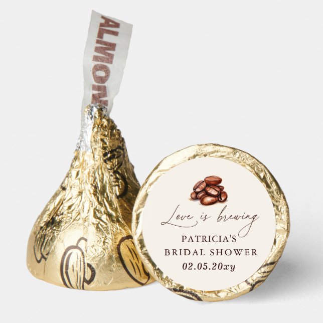 Love is Brewing Coffee Beans Bridal Shower Hershey®'s Kisses® (Front)