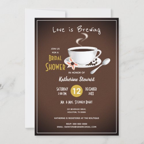 Love Is Brewing Coffee Bridal Invitation
