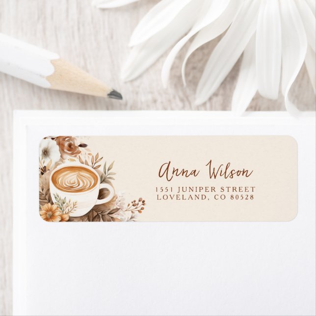 Love is Brewing Coffee Bridal Shower Address Label (Insitu)