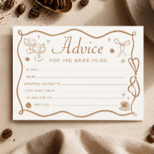 Love is Brewing Coffee Bridal Shower Advice Card