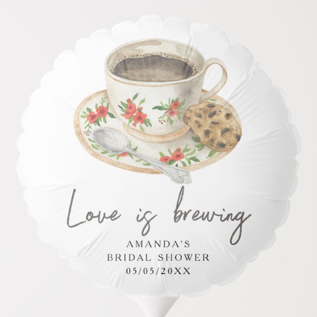 Love is brewing Coffee Bridal shower Balloon (Back)