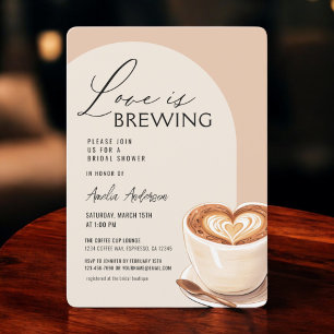 Love is Brewing Coffee Bridal Shower Cafe Invitation