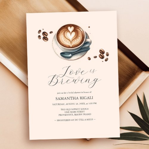 Love is Brewing Coffee Bridal Shower Coffee Invitation