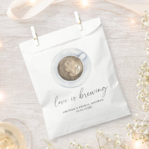 Love is brewing Coffee Bridal shower Favor Bag
