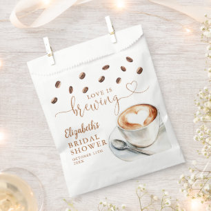 Love Is Brewing Coffee Bridal Shower Favor Bag
