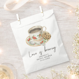 Love is brewing Coffee Bridal shower Favor Bag