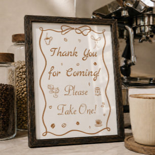 Love is Brewing Coffee Bridal Shower Favor Poster
