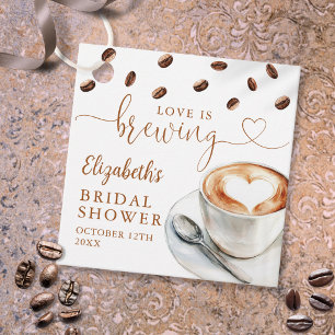 Love Is Brewing Coffee Bridal Shower Favor Tags