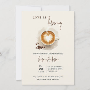 Love is brewing Coffee Bridal Shower In Invitation