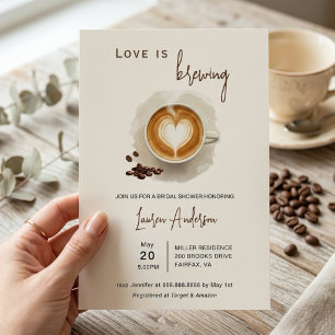 Love is brewing Coffee Bridal Shower In Invitation