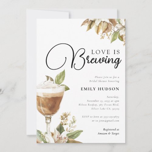 Love is Brewing Coffee Bridal Shower Invitation