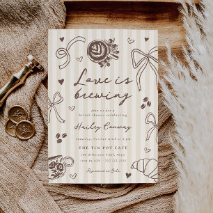 "Love is Brewing" Coffee Bridal Shower Invitation
