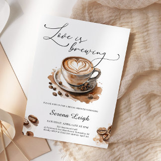 Love is Brewing Coffee Bridal Shower Invitation