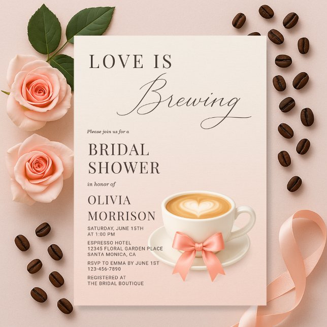 Love is Brewing Coffee Bridal Shower Invitation (Creator Uploaded)