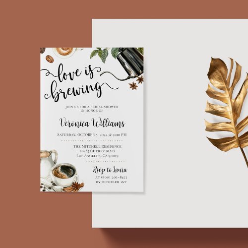 Love is Brewing Coffee Bridal Shower Invitation
