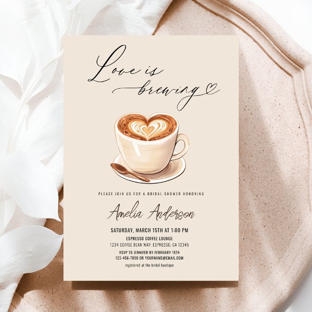 Love is Brewing Coffee Bridal Shower Invitation (Creator Uploaded)