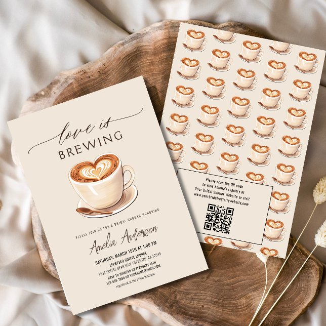 Love is Brewing Coffee Bridal Shower Invitation (Creator Uploaded)