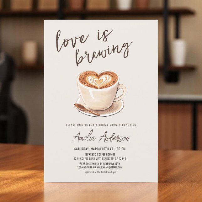 Love is Brewing Coffee Bridal Shower Invitation (Creator Uploaded)
