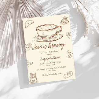 Love is Brewing Coffee Bridal Shower Invitation