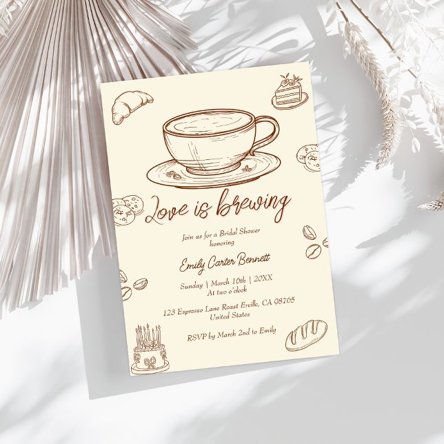 Love is Brewing Coffee Bridal Shower Invitation (Creator Uploaded)