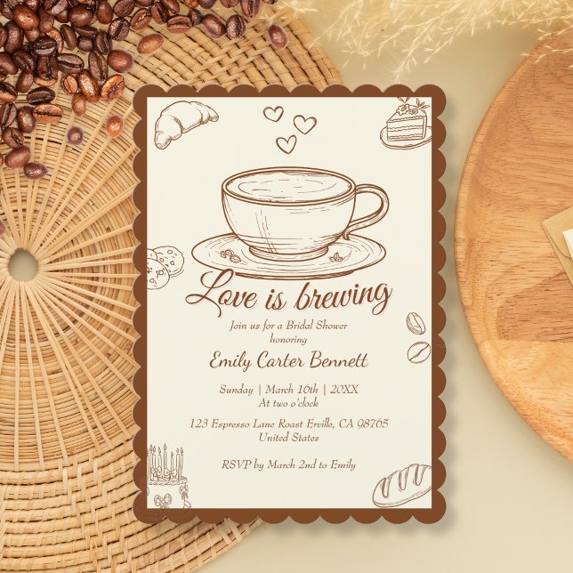  Love is Brewing Coffee Bridal Shower  Invitation (Creator Uploaded)