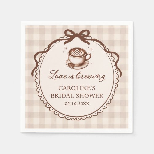 Love is Brewing Coffee Bridal Shower Napkin