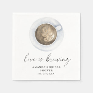 Love is brewing Coffee Bridal shower Napkins