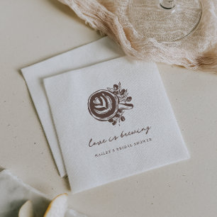 "Love is Brewing" Coffee Bridal Shower Napkins
