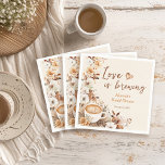 Love is Brewing Coffee Bridal Shower Napkins<br><div class="desc">Discover the chic,  romantically-themed 'Love is Brewing' coffee bridal shower napkins for your upcoming event. These fall floral-themed napkins are perfect for capturing the essence of your unique love story. Get inspired to create the perfect,  stylish fall wedding celebration!</div>